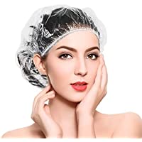 Los mejores  - Gorro de Ducha Grande Plastico Transparente Grueso Gorros Desechables para Hogar- Hotel- Spa- Peluquería y Taller 100…